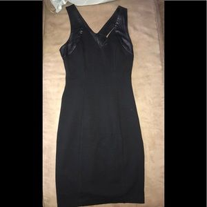 Black dress with leather straps